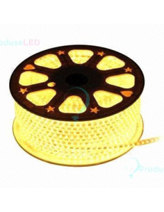 Banda LED 220V, 60 LED-uri/m, 2835, 4.8W, Alb Cald, IP65