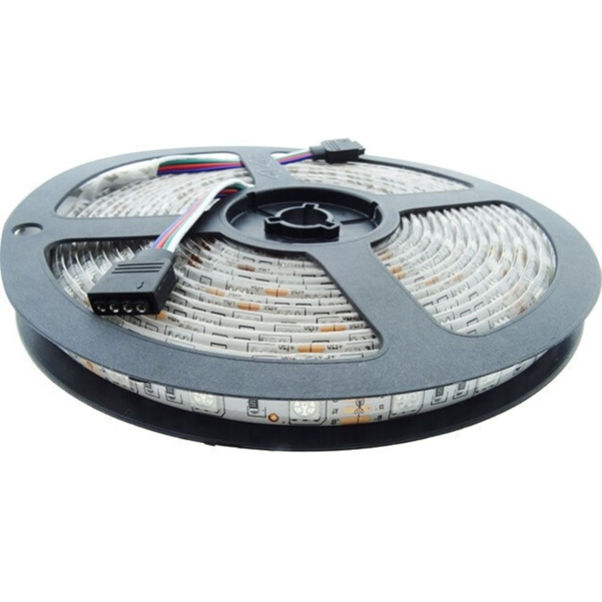 Banda LED 5050 RGB 14.4W, 5m, IP65, 12V, Montaj cu banda adeziva