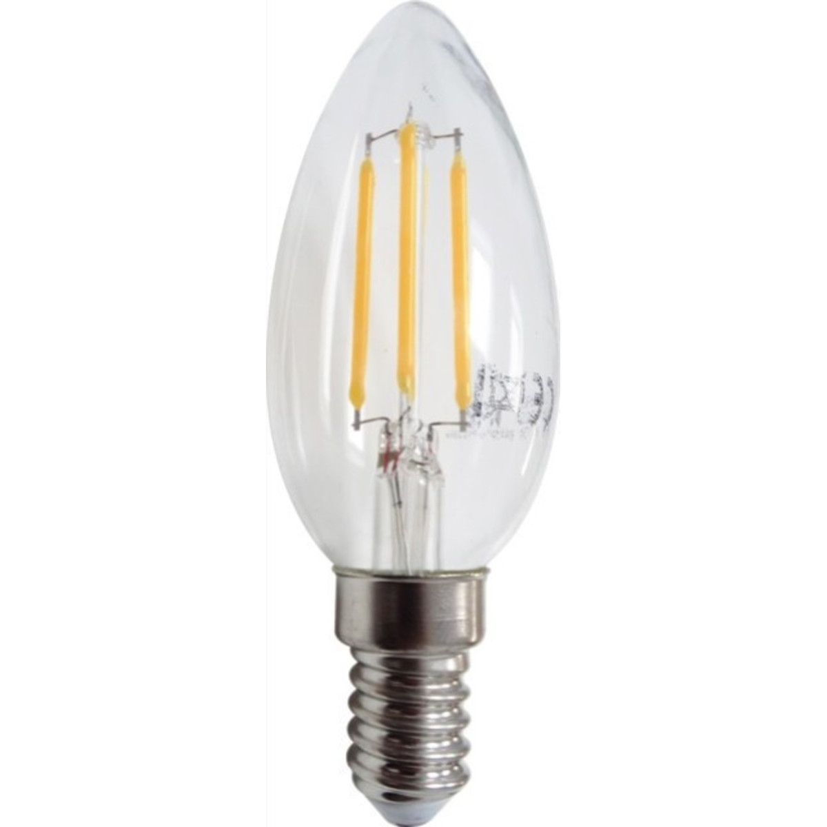 Bec Filament LED E14 Lumanare, 4W, Alb Cald