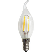 Bec Filament LED E14 Flacara 4W, Alb Cald