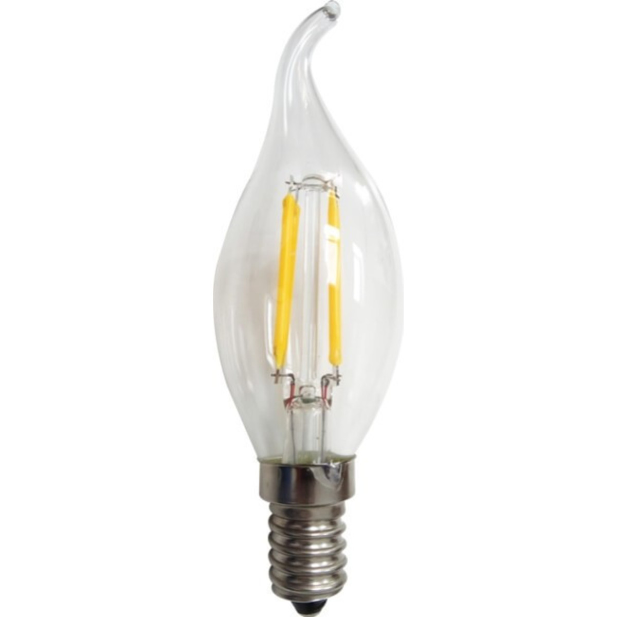 Bec Filament LED E14 Flacara 4W, Alb Cald