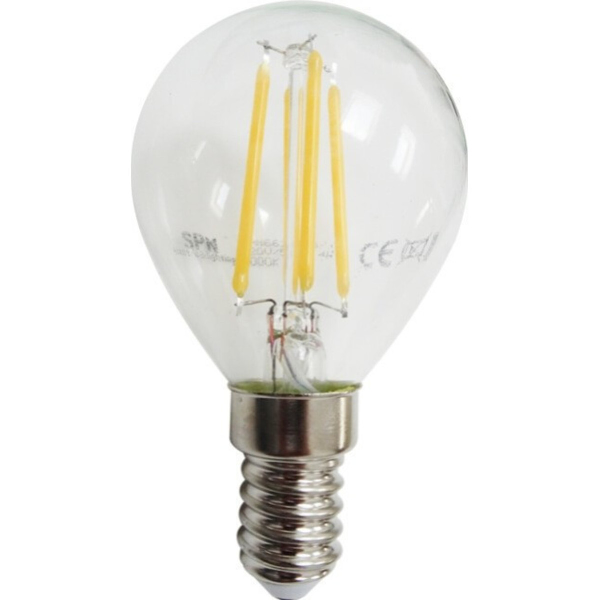 Bec Filament LED E14, 4W, G45, Lumina Calda