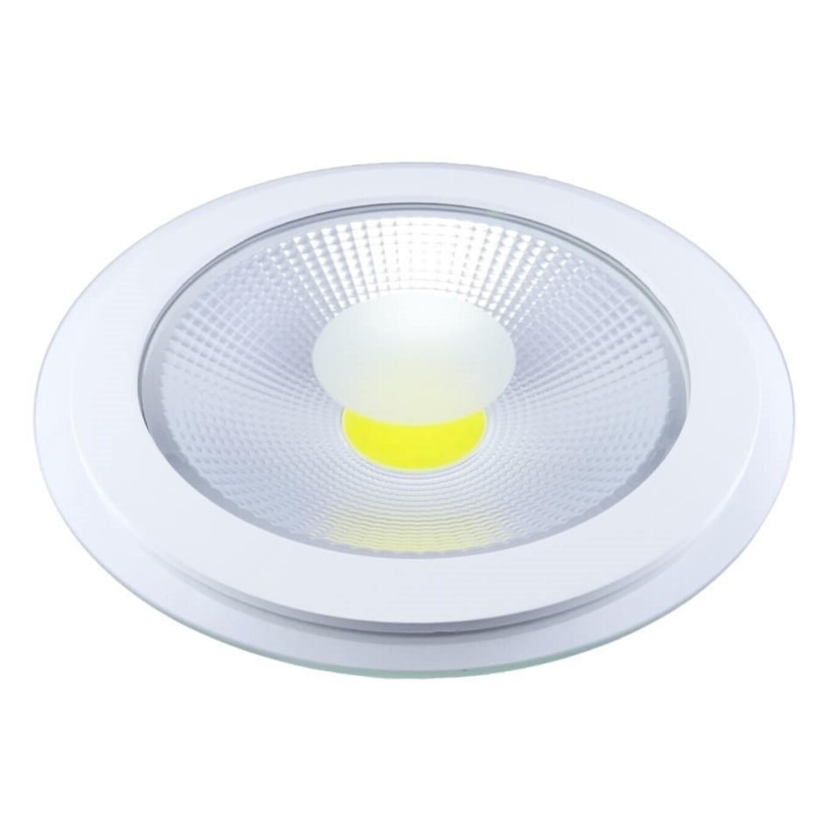 Spot LED Rotund 15W Cu Geam, Alb Rece, COB
