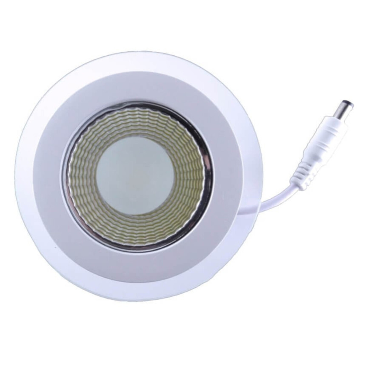 Spot LED Rotund 5W cu Geam, COB, Alb Cald