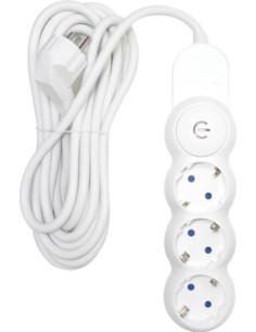 Prelungitor Schuko, 3 Prize, Cablu 5m, Sectiune 3x1.5mm, Cu Intrerupator
