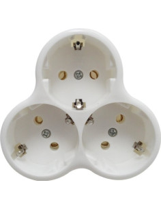 Adaptor Triplu cu Impamantare, Design Stea