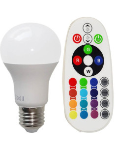 Bec LED RGB, 8W, E27, Alb Rece, Telecomanda