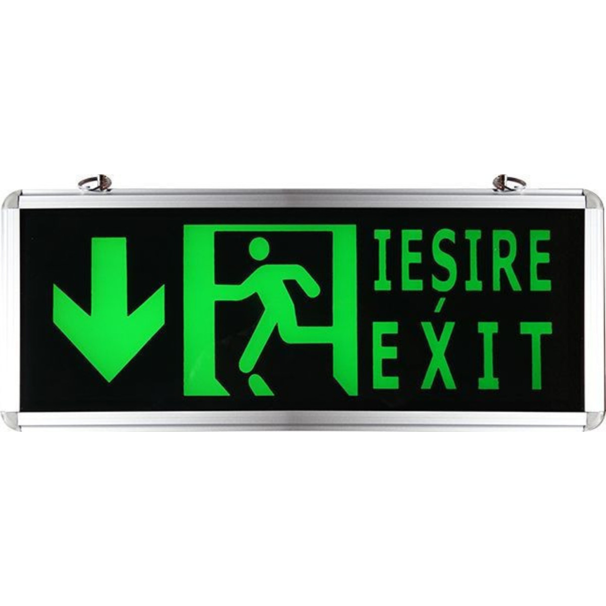 Lampa Iluminat LED pentru Iesire Exit, Sageata Jos, Vizibilitate Dubla