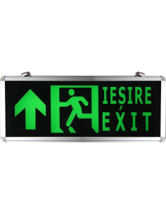 Corp LED Siguranta, Iesire Exit, Sageata Sus, Fata Dubla