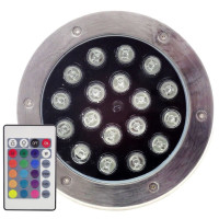 Spot LED RGB pentru Pavaj, 18X1W, IP65, Controlabil prin Telecomanda