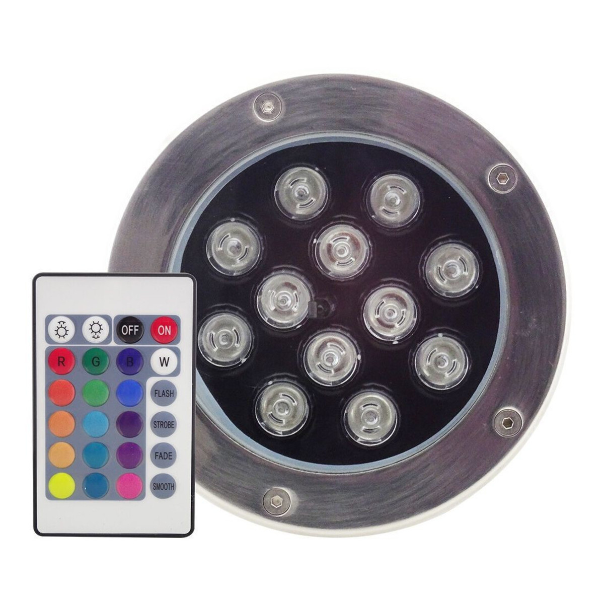 Spot LED RGB Pavele, 12x1W, IP65, Telecomanda