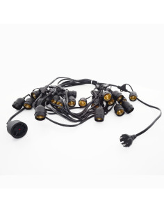 Ghirlanda LED Exterior, 15 Fasunguri E27, Lungime 10 Metri