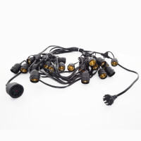 Ghirlanda LED Exterior, 15 Socluri E27, Lungime 5m