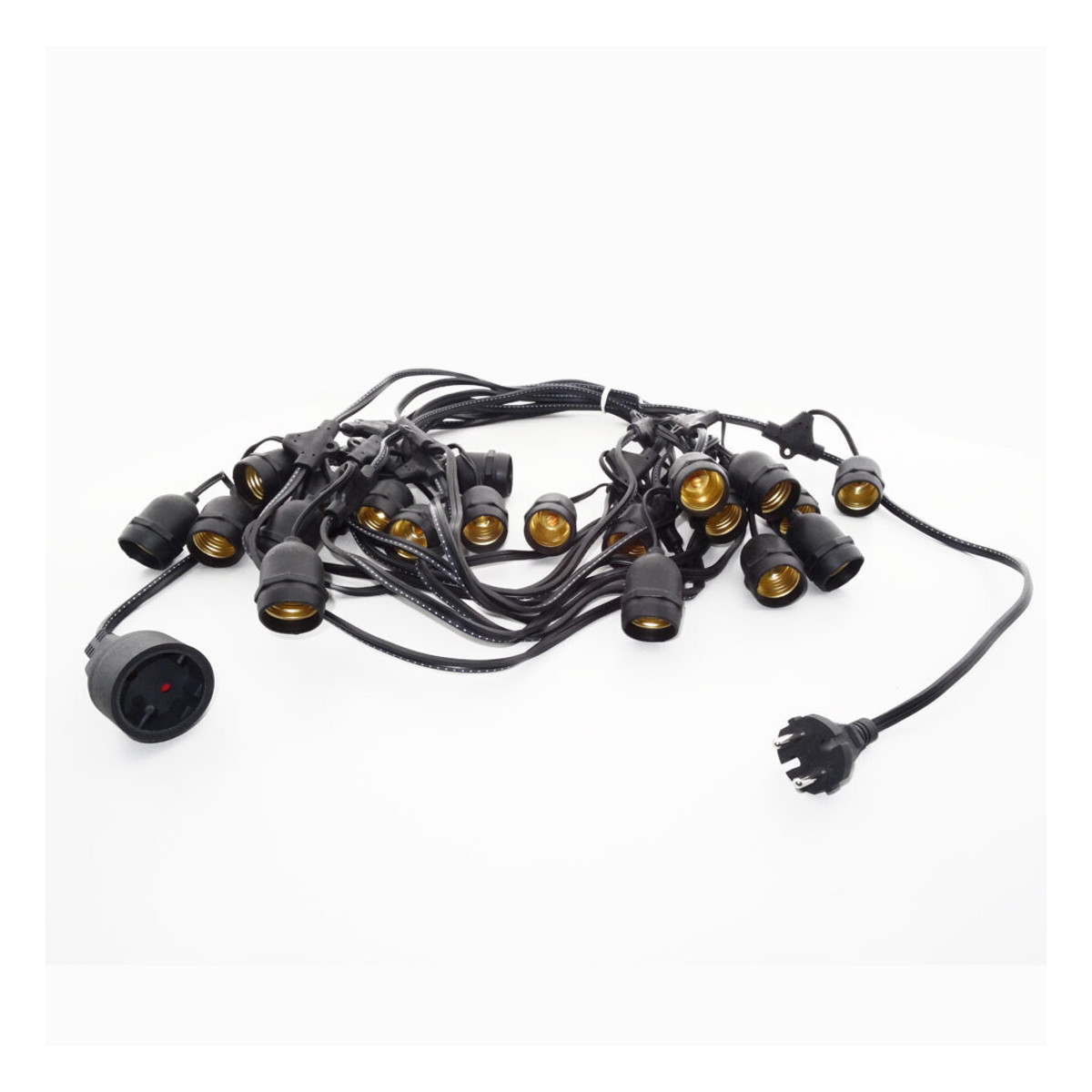 Ghirlanda LED Exterior, 15 Socluri E27, Lungime 5m