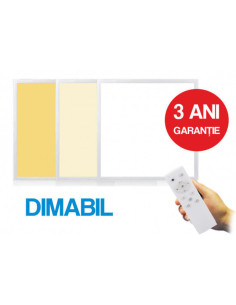 Panou LED Dimabil 60x60cm, 36W, Alb Cald, Natural, Rece, Telecomanda