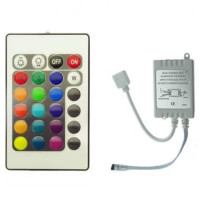 Controler RGB Banda LED, 6A, Telecomanda 24 taste, 72W