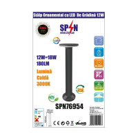 Stalp LED Decorativ Gradina, Alb Cald, 12W, 60cm - 4