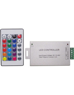 Controler LED RGB 12V, 144W, IP20, 12A, Telecomanda 24 Taste