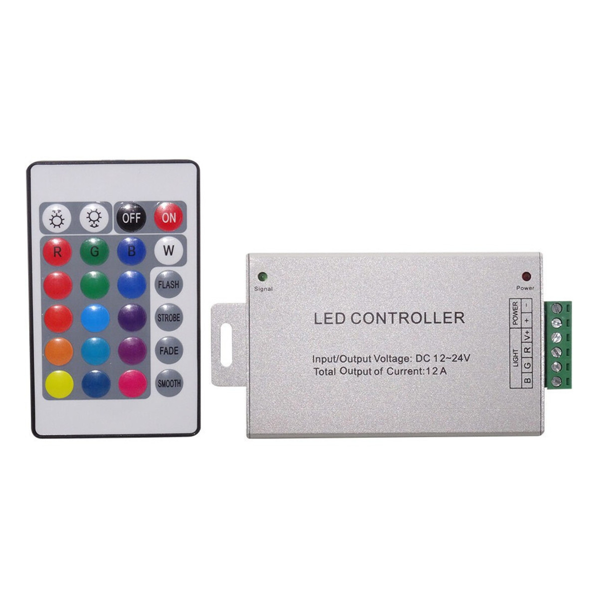 Controler LED RGB 12V, 144W, IP20, 12A, Telecomanda 24 Taste