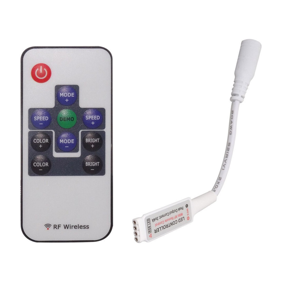 Controler RGB Mini, 72W, 6A, 12V, Telecomanda RF cu 10 Butoane