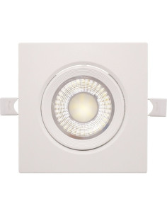 Spot LED 9W, Alb Rece, Reglabil, IP44, Patrat, Rama Alba