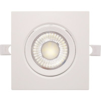 Spot LED 9W, Alb Rece, Reglabil, IP44, Patrat, Rama Alba