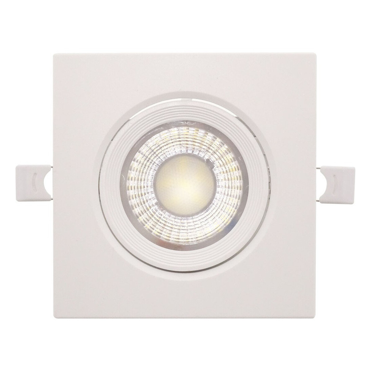 Spot LED 9W, Alb Rece, Reglabil, IP44, Patrat, Rama Alba