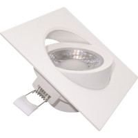 Spot LED 9W, Alb Rece, Reglabil, IP44, Patrat, Rama Alba - 3