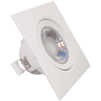 Spot LED 9W, Alb Rece, Reglabil, IP44, Patrat, Rama Alba - 4