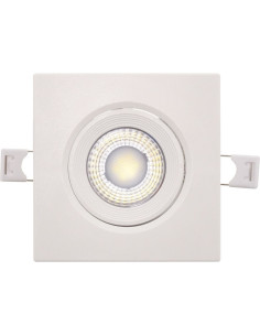 Spot LED Reglabil, 5W, IP44, Alb Rece, Patrat, Rama Alba