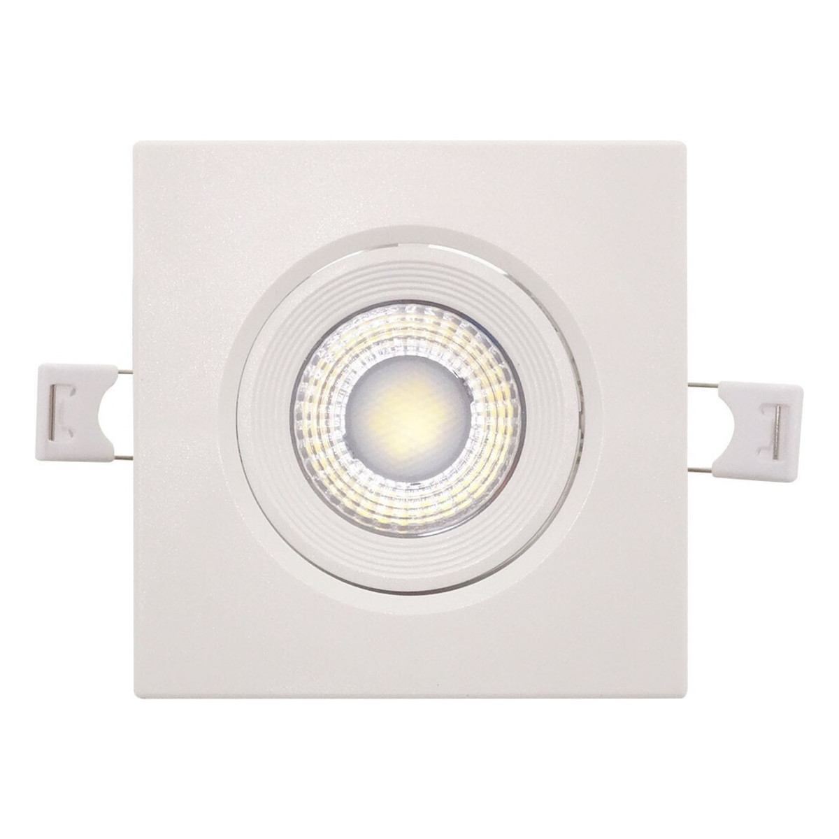 Spot LED Reglabil, 5W, IP44, Alb Rece, Patrat, Rama Alba