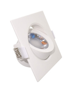 Spot LED Reglabil, 5W, IP44, Alb Rece, Patrat, Rama Alba