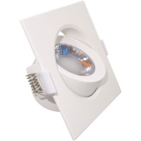 Spot LED Reglabil, 5W, IP44, Alb Rece, Patrat, Rama Alba - 3
