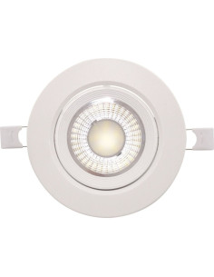 Spot LED Alb, Rotund, Reglabil, 9W, IP44, Lumina Rece, Rama Alba