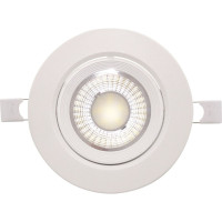 Spot LED Alb, Rotund, Reglabil, 9W, IP44, Lumina Rece, Rama Alba