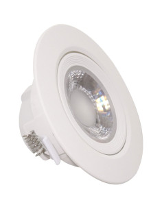 Spot LED Alb, Rotund, Reglabil, 9W, IP44, Lumina Rece, Rama Alba