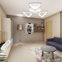 Lustra Triunghi LED, 50W, 3 Brate, Telecomanda Inclusa