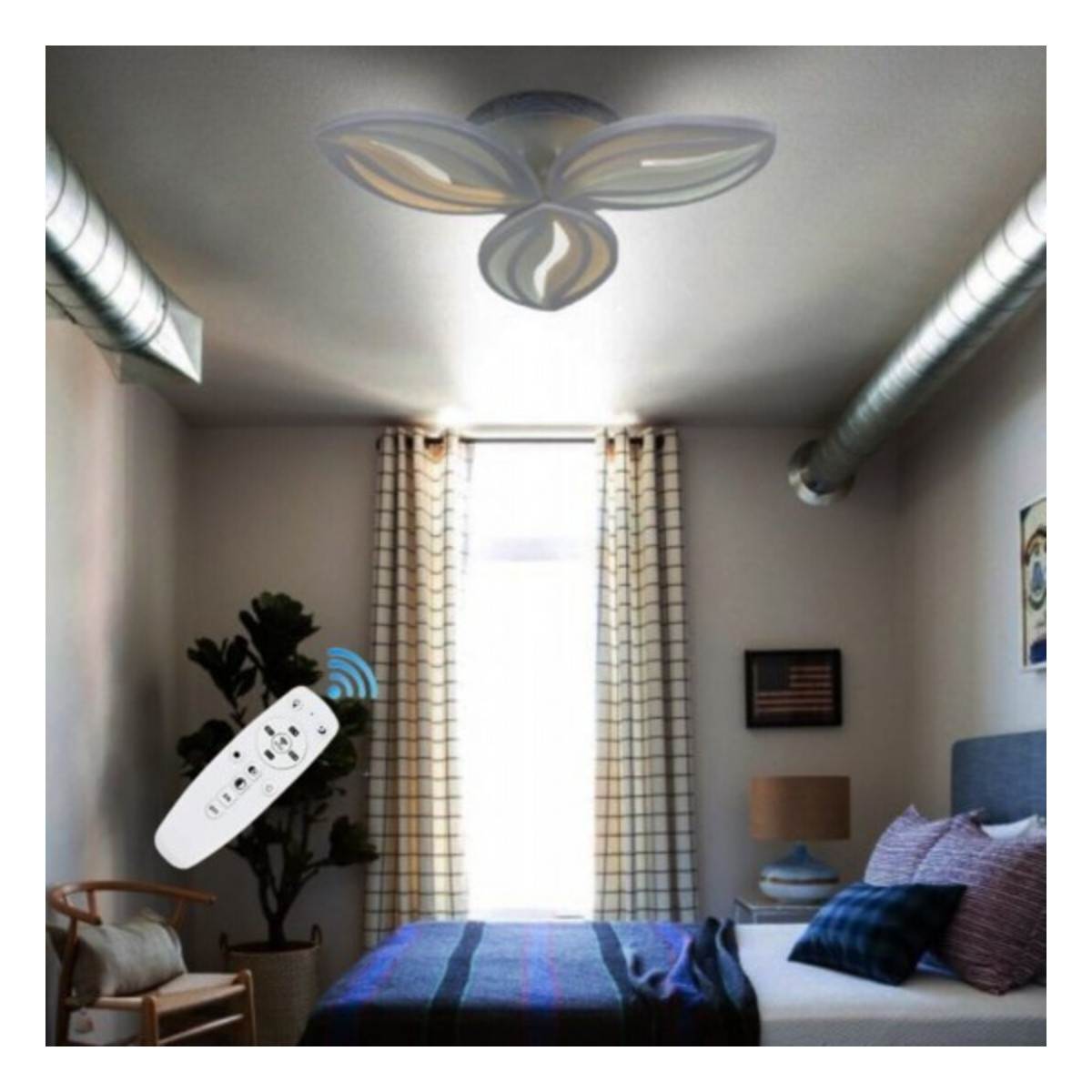 Lustra cu Petale, LED 50W, 3 Brate, Telecomanda Inclusa