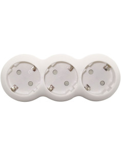 Adaptor Rotund, 3 Prize Schuko, Design Liniar