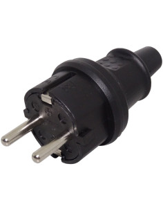 Stecher 16A cu Impamantare, Manson Cauciuc, IP40