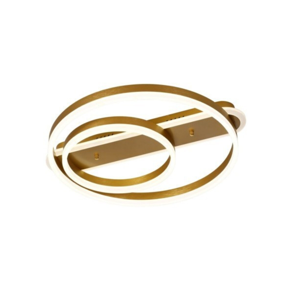 Lustra 2 Cercuri LED, 100W, Gold, Telecomanda