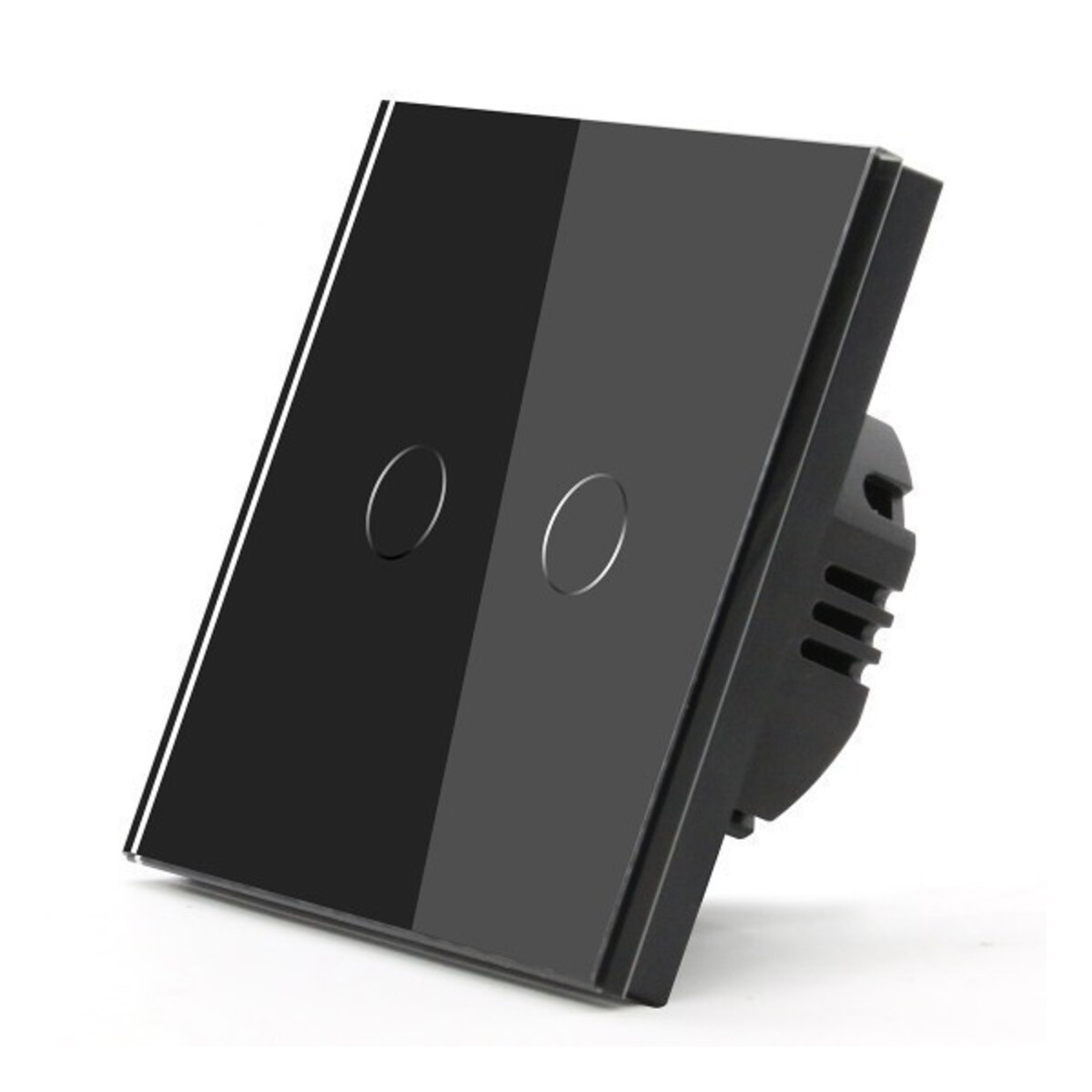 Intrerupator Touch Dublu, Negru, Sticla
