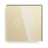 Intrerupator Dublu Touch, Auriu, Sticla - 3