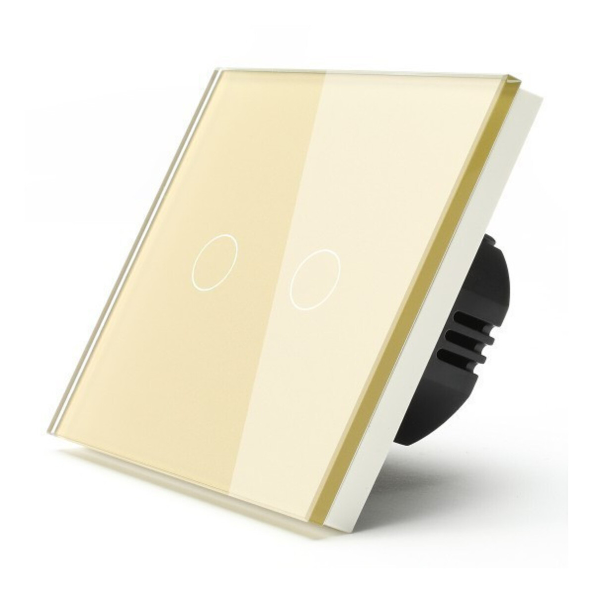 Intrerupator Dublu Touch, Auriu, Sticla