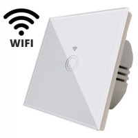 Intrerupator Touch, Wi-Fi, Alb, Fata din Sticla