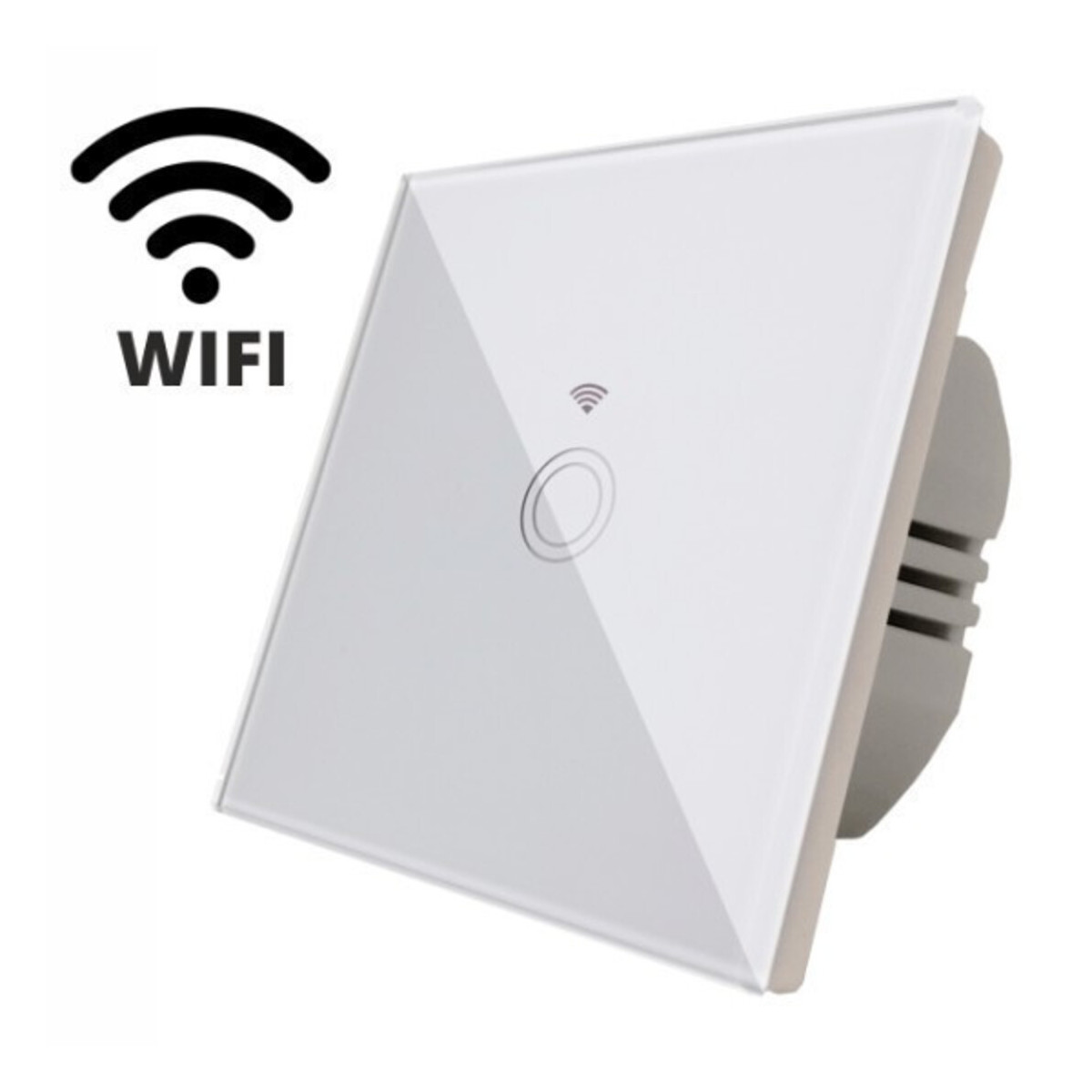 Intrerupator Touch, Wi-Fi, Alb, Fata din Sticla