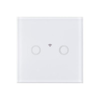 Intrerupator Dublu, Wi-Fi Touch, Sticla Alba - 4