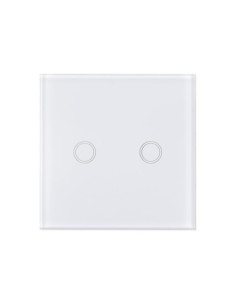 Intrerupator Dublu Touch, Sticla Alba, Telecomanda RF