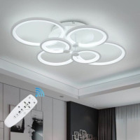 Lustra LED 100W, 6 Brate, Intensitate Reglabila, Telecomanda - 2