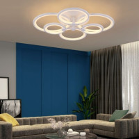Lustra LED 100W, 6 Brate, Intensitate Reglabila, Telecomanda